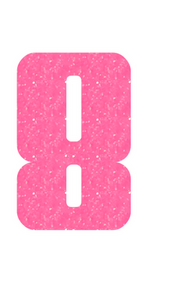 Set Tas nummers Strijkletters Pum Glitter Neon Pink Glitter 448 - afb. 2