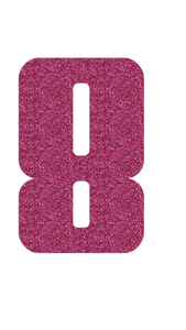 Set Tas nummers Strijkletters Pum Glitter Pink Glitter 457 - afb. 2