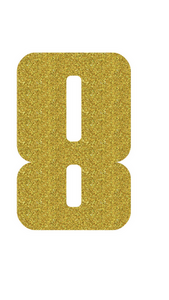 Set Tas nummers Strijkletters Pum Glitter Light Gold Glitter 425 - afb. 2