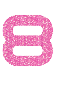 Set Tas nummers Strijkletters Quant Glitter Holo Pink - afb. 2
