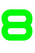 Set Tas nummers Strijkletters Quant Glow in the Dark Groen - afb. 2