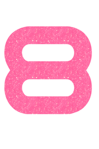 Set Tas nummers Strijkletters Quant Glitter Neon Pink Glitter 448 - afb. 2