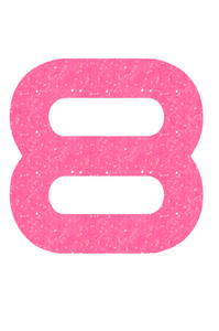 Set Tas nummers Strijkletters Quant Glitter Neon Pink Glitter 448 - afb. 2
