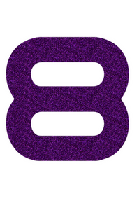 Set Tas nummers Strijkletters Quant Glitter Purple Glitter 424 - afb. 2