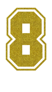 Set Tas nummers Strijkletters SF Glitter Goud - afb. 2