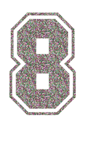 Set Tas nummers Strijkletters SF Glitter Regenboog Multicolor 453 - afb. 2