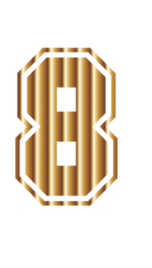 Set Tas nummers Strijkletters SF Mirror Goud - afb. 2