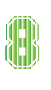 Set Tas nummers Strijkletters SF Mirror Groen - afb. 2