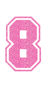 Set Tas nummers Strijkletters SF Glitter Holo Pink - afb. 2
