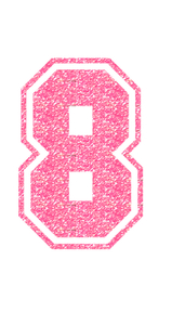 Set Tas nummers Strijkletters SF Glitter Medium Pink - afb. 2