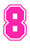 Set Tas nummers Strijkletters SF Glow in the dark Glow in the Dark Roze - afb. 2