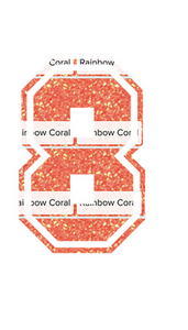 Set Tas nummers Strijkletters SF Glitter Rainbow Coral Glitter ST - afb. 2