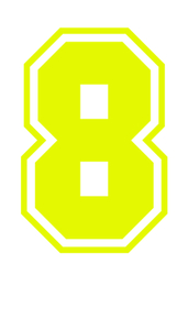 Set Tas nummers Strijkletters SF Glow in the dark Glow in the Darg Geel - afb. 2
