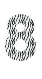 Set Tas nummers Strijkletters Vag Design Zebra - afb. 2