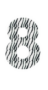 Set Tas nummers Strijkletters Vag Design Zebra - afb. 2