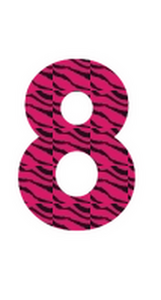 Set Tas nummers Strijkletters Vag Design Zebra Roze - afb. 2