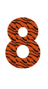 Set Tas nummers Strijkletters Vag Design Zebra Tijger - afb. 2