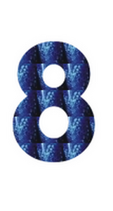 Set Tas nummers Strijkletters Vag Holografische Blauw - afb. 2