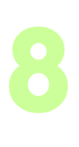 Set Tas nummers Strijkletters Vag Glow in the Dark - afb. 2