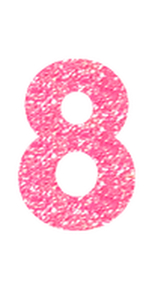 Set Tas nummers Strijkletters Vag Glitter Medium Pink - afb. 2