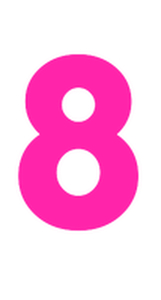 Set Tas nummers Strijkletters Vag Glow in the Dark Roze - afb. 2