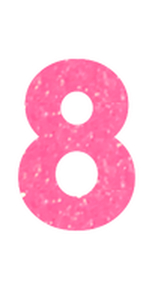 Set Tas nummers Strijkletters Vag Glitter Neon Pink Glitter 448 - afb. 2