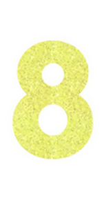 Set Tas nummers Strijkletters Vag Glitter Neon Yellow Glitter 446 - afb. 2