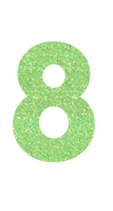 Set Tas nummers Strijkletters Vag Glitter Neon Green Glitter 447 - afb. 2