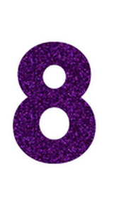 Set Tas nummers Strijkletters Vag Glitter Purple Glitter 424 - afb. 2