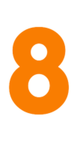 Set Tas nummers Strijkletters Vag Glow in the Dark Oranje - afb. 2