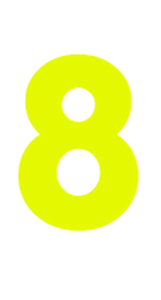 Set Tas nummers Strijkletters Vag Glow in the Darg Geel - afb. 2