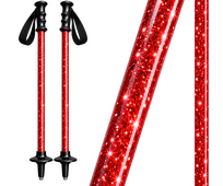 Skistokken wrap Rood glitter print