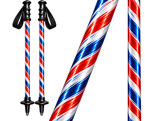 Skistokken wrap Rood/wit/blauw - afb. 1