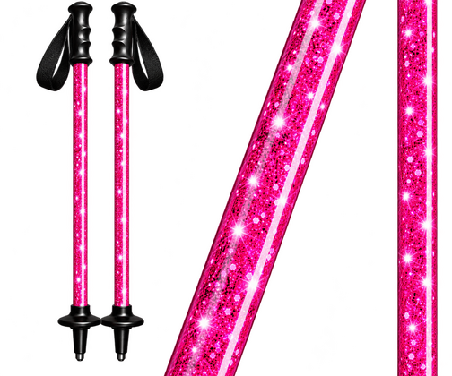 Skistokken wrap Roze glitter - afb. 1