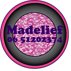 Sticker Roze Camouflage 4 cm Rond Flex Aubergine - afb. 1