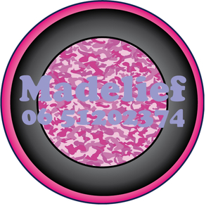 Sticker Roze Camouflage 4 cm Rond Flex Lila - afb. 1