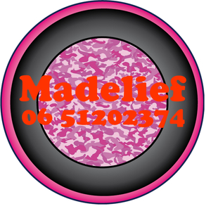 Sticker Roze Camouflage 4 cm Rond Flex Licht Rood - afb. 1