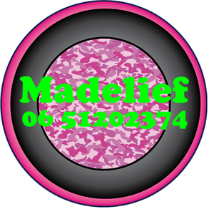 Sticker Roze Camouflage 4 cm Rond Flex Neon Groen - afb. 1