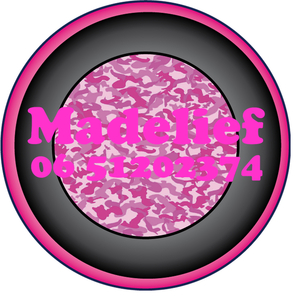 Sticker Roze Camouflage 4 cm Rond Flex Magenta - afb. 1