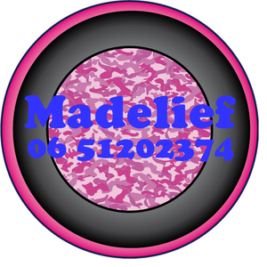 Sticker Roze Camouflage 4 cm Rond Flex Pacific Blauw - afb. 1