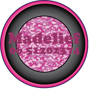 Sticker Roze Camouflage 4 cm Rond Flex Cardinaal Rood - afb. 1