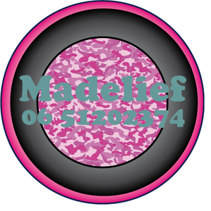 Sticker Roze Camouflage 4 cm Rond Flex Turquoise - afb. 1