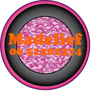 Sticker Roze Camouflage 4 cm Rond Flex Oranje - afb. 1