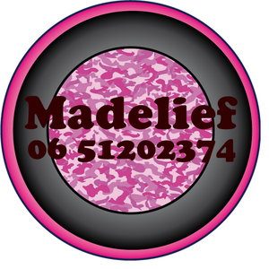 Sticker Roze Camouflage 4 cm Rond Flex Bruin - afb. 1