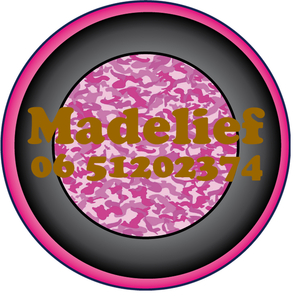 Sticker Roze Camouflage 4 cm Rond Flex Antique Goud - afb. 1