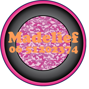 Sticker Roze Camouflage 4 cm Rond Flex Pastel Oranje - afb. 1