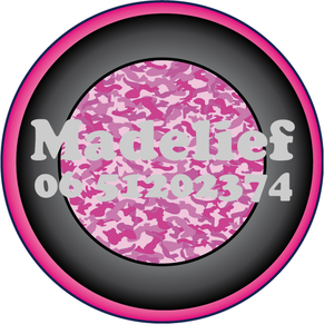 Sticker Roze Camouflage 4 cm Rond Flex Zilver - afb. 1