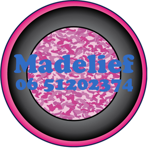 Sticker Roze Camouflage 4 cm Rond Flex Helderblauw - afb. 1