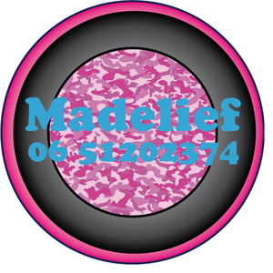 Sticker Roze Camouflage 4 cm Rond Flex Hemelblauw - afb. 1