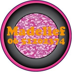 Sticker Roze Camouflage 4 cm Rond Flex Neon Oranje_ - afb. 1